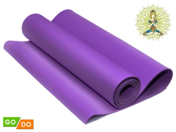 Коврик для фитнеса GO DO, 6 мм, EVA, фиолетовый – фото