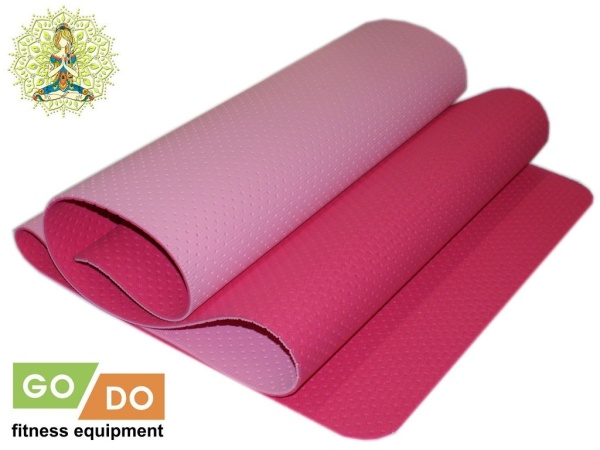 Коврик для йоги и фитнеса GO DO, перфорированный, 5 мм, ПВХ, розовый – фото