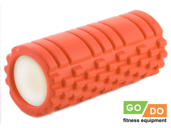 Валик-ролл для фитнеса и йоги GO DO JD2-33, 33 x 14 см, массажный, оранжевый – фото