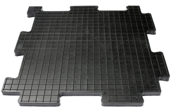 Резиновая плитка Лайт, 20 мм, 500*500 мм, чёрная – фото