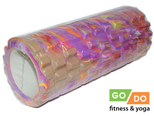 Валик для йоги и фитнеса GO DO YJ-5008-1, 33 x 13.5 см, массажный, фиолетовый – фото