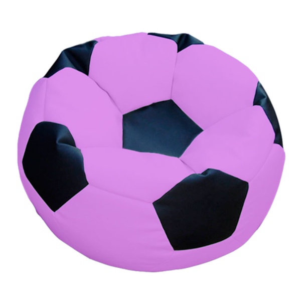 Кресло-мяч «Футбольный мяч», сиреневый / чёрный – фото