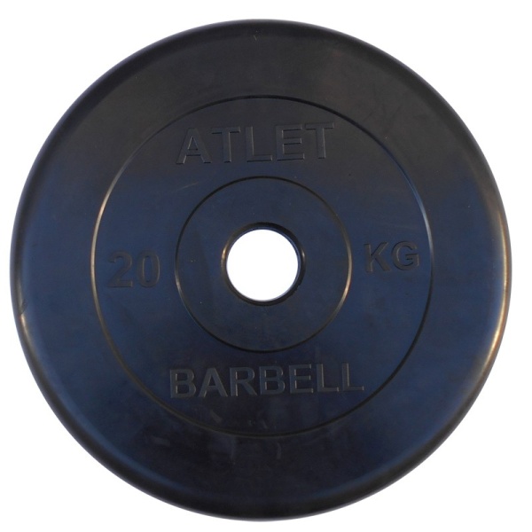 Диск обрезиненный BARBELL ATLET 25 кг / диаметр 51 мм – фото