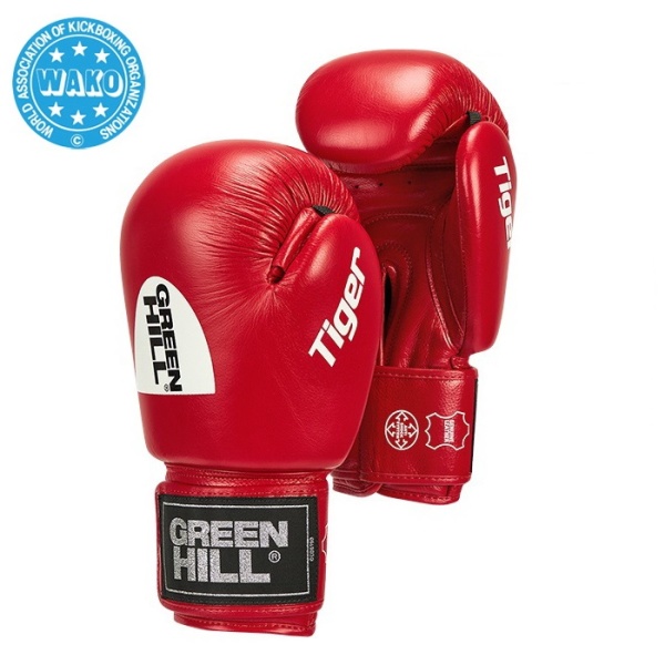 Перчатки для кикбоксинга Green Hill TIGER WAKO Approved BGT-2010w, для соревнований, красный – фото