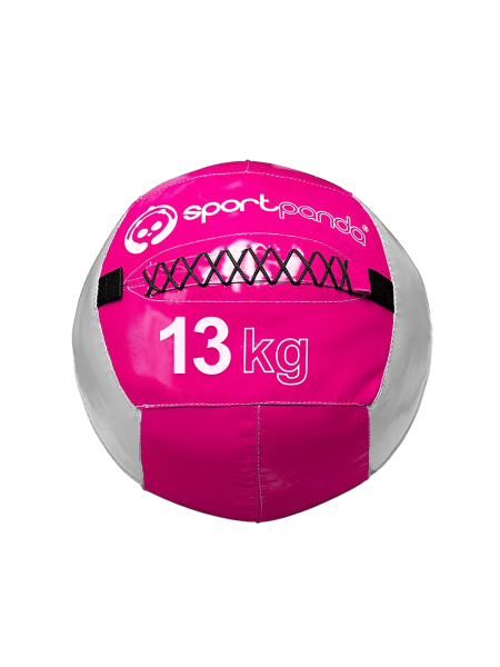 Медбол / медицинбол SportPanda, 13 кг, розовый / серый