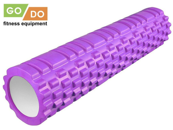 Валик-ролл для йоги и фитнеса GO DO JD2-60, 60 x 14 см, массажный, фиолетовый – фото