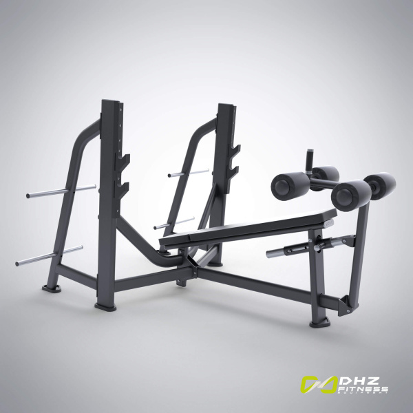 Скамья-стойка для жима под углом вниз E-7041 (Olympic Decline Bench) – фото