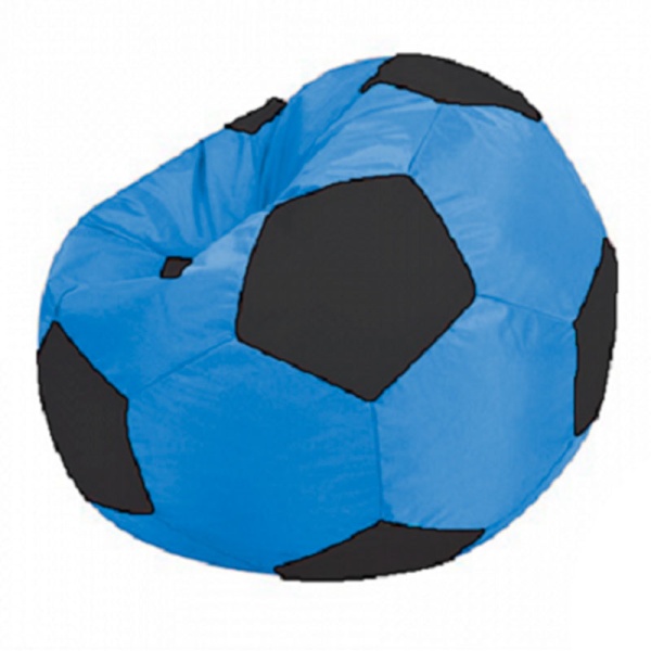 Кресло-мяч «Футбольный мяч», синий / чёрный – фото