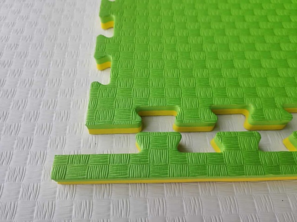 Будо-маты EVA, «Ласточкин хвост», 20 мм, с двух сторон, 100*100 см, жёлтый / зелёный, под заказ