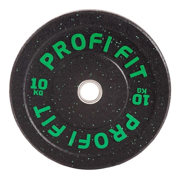 Диск для штанги HI-TEMP, 10 кг / диаметр 51 мм, с цветными вкраплениями – фото