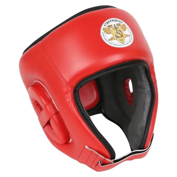 Шлем для рукопашного боя RuscoSport Pro, одобрен ФРБ, с усилением, красный – фото