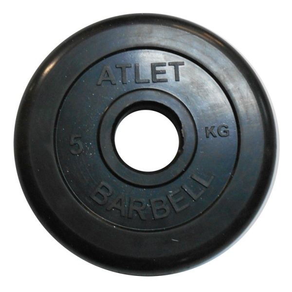 Диск обрезиненный BARBELL ATLET 5 кг / диаметр 51 мм – фото