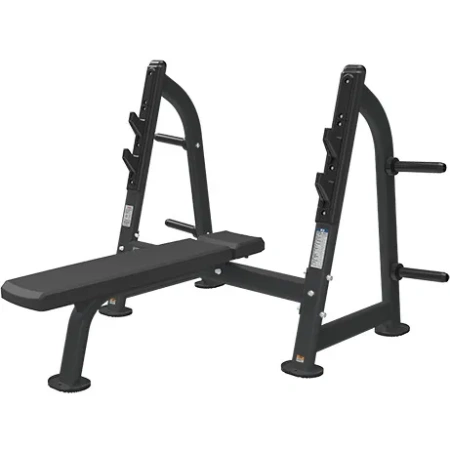 Скамья для жима горизонтальная BRONZE GYM BR-1012, профессиональная, со стойками – фото