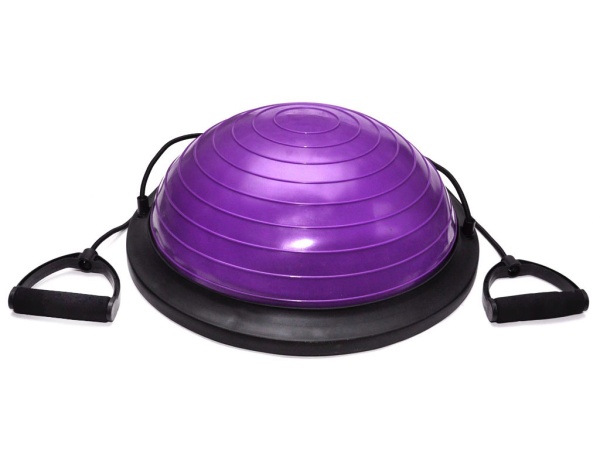 Балансировочная платформа с двумя съёмными эспандерами, концентрические кольца, фиолетовый – фото