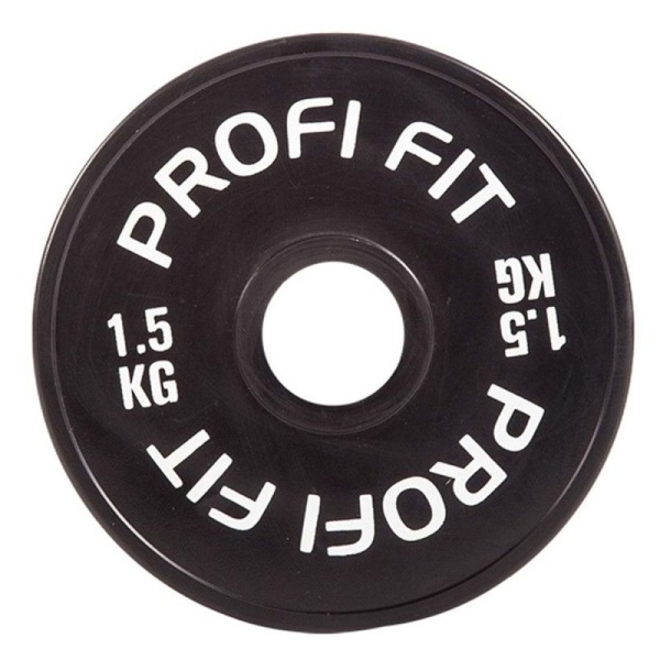 Диск для штанги каучуковый, 1.5 кг / диаметр 51 мм, чёрный – фото