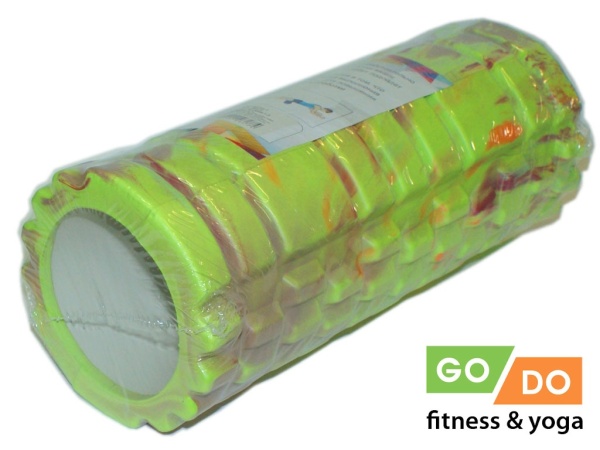 Валик для йоги и фитнеса GO DO YJ-5008-1, 33 x 13.5 см, массажный, зелёный – фото