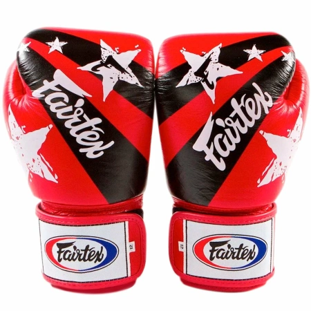 Боксерские перчатки Fairtex BGV1 Nation Print, тренировочные, красный – фото