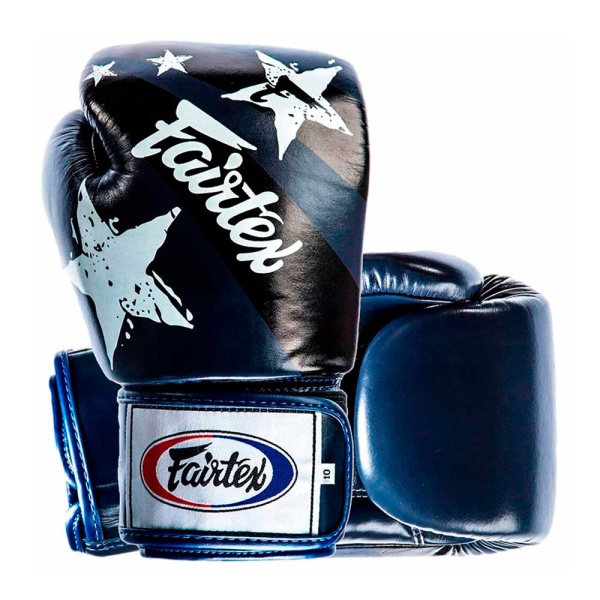 Боксерские перчатки Fairtex BGV1 Nation Print, тренировочные, синий – фото
