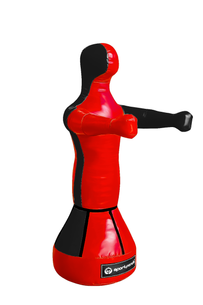 Детский манекен для бокса и спарринга Герман 110 см, 50 кг, красный/чёрный