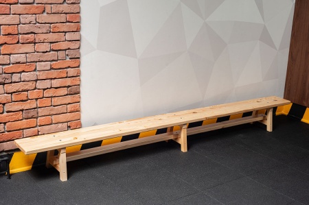 Скамейка гимнастическая STECTER, деревянный брус, 1500x300 мм, деревянные ножки – фото
