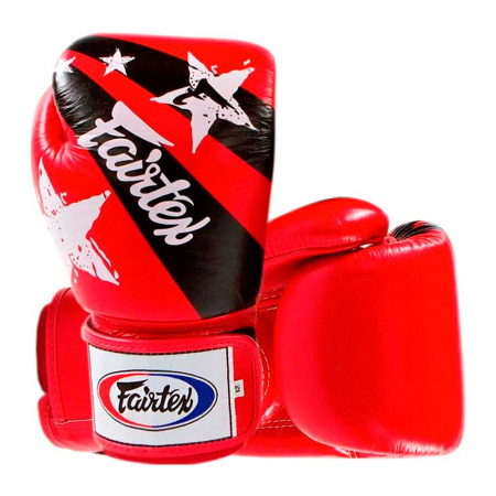 Боксерские перчатки Fairtex BGV1 Nation Print, тренировочные, красный – фото