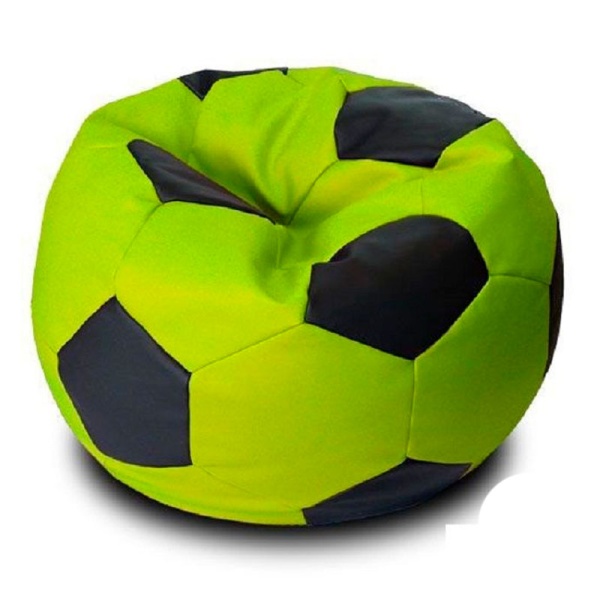 Кресло-мяч «Футбольный мяч», салатовый / чёрный – фото