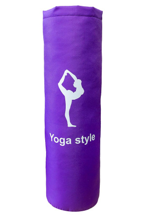 Валик (подушка / болстер) для йоги и пилатеса, 70 х 20 см, фиолетовый с зеленым – фото