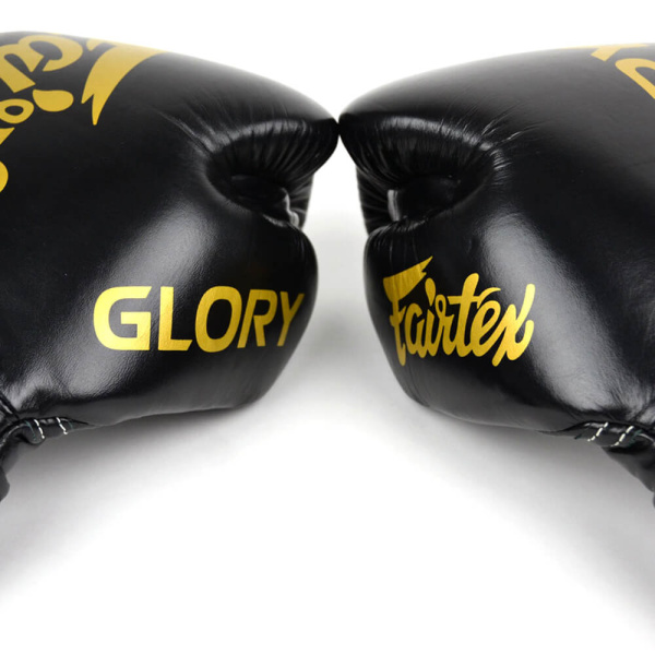 Перчатки для кикбоксинга Fairtex BGVG1 GLORY KICKBOXING, для соревнований, чёрный – фото