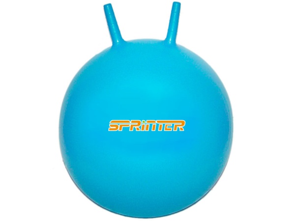 Мяч-прыгун с ушкам 50 см, голубой – фото