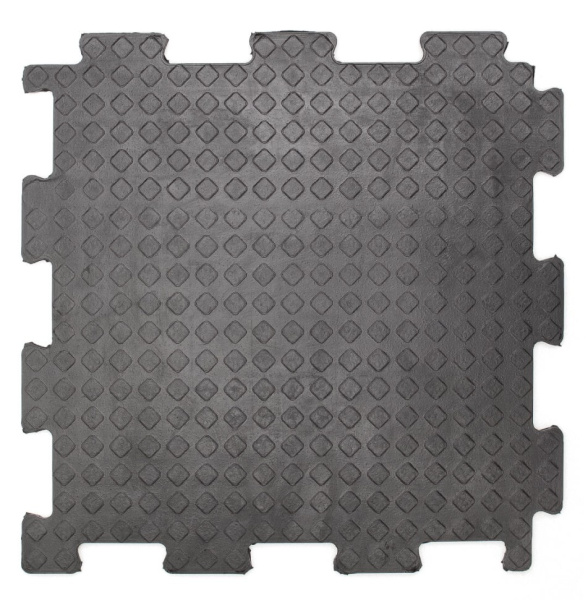 Резиновая плитка МАХ-2, 10 мм, 500*500 мм, чёрный – фото