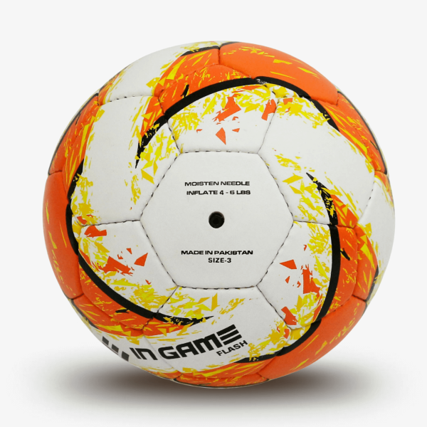 Мяч футбольный INGAME FLASH, №3, бело-оранжевый – фото