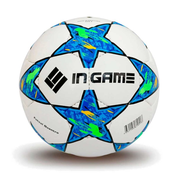 Мяч футзальный INGAME PRO QUANTRO, №4, голубой – фото