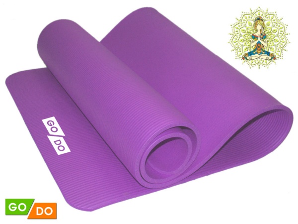 Коврик для йоги и фитнеса GO DO, 10 мм, полиуретан, фиолетовый – фото
