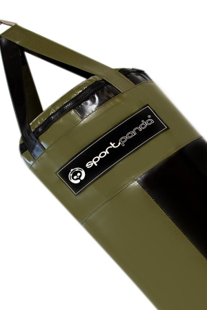 Боксерский мешок SportPanda 180 см, диаметр 40 см, вес 75 кг, черный / оливковый