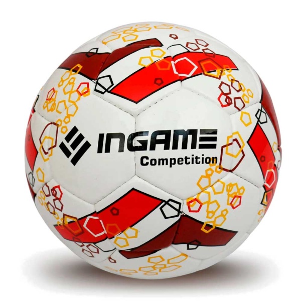 Мяч футбольный INGAME COMPETITION IFB-102, №5, бело-красный – фото