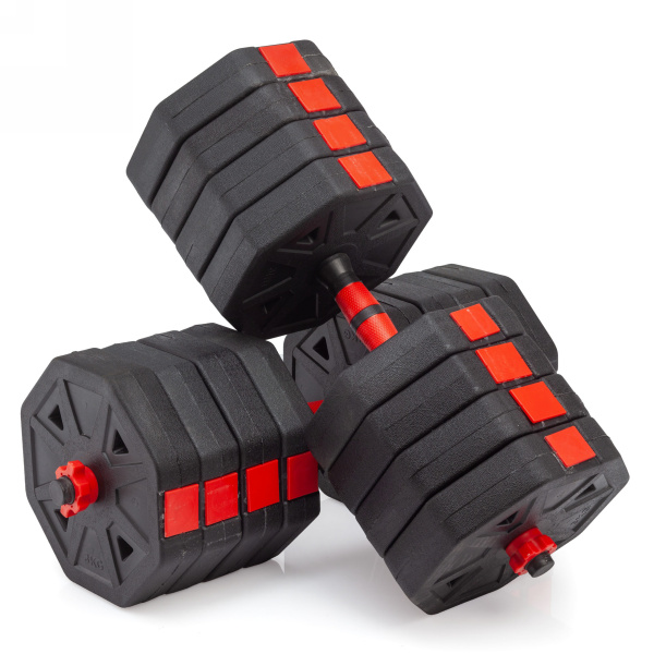 Гантели гексагональные разборные с грифом, 50 кг. (2 шт. х 25 кг.) VictoryFit VF-DН500 – фото