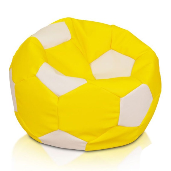 Кресло-мяч «Футбольный мяч», жёлтый / белый – фото