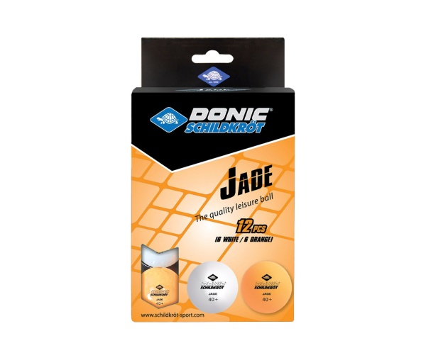 Мячики для настольного теннисаа DONIC JADE 40+, 12 шт, белый + оранжевый – фото
