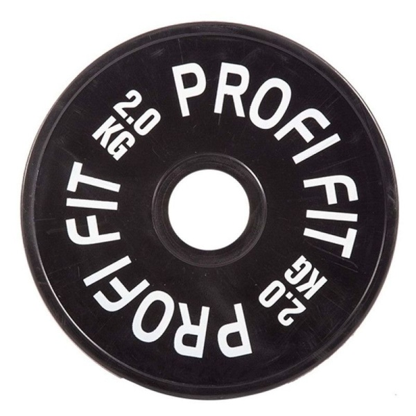 Диск для штанги каучуковый, 2 кг / диаметр 51 мм, чёрный – фото