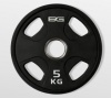 Диск олимпийский BRONZE GYM, 5 кг, с хватом, обрезиненный, чёрный – фото