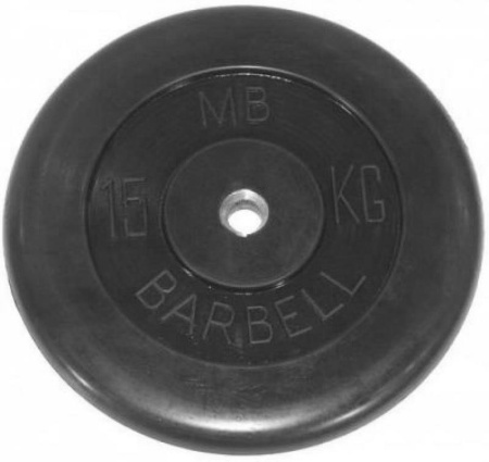 Диск обрезиненный BARBELL MB (металлическая втулка) 15 кг / диаметр 51 мм – фото
