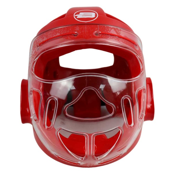 Шлем для тхэквандо BoyBo ВНТ45, с маской, красный – фото