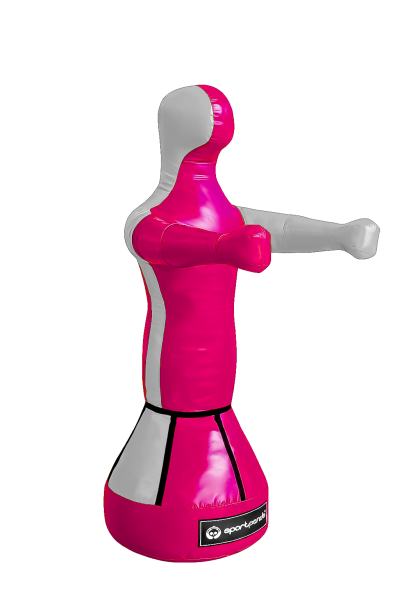 Детский манекен для бокса и спарринга Герман 120 см, 60 кг, розовый/серый