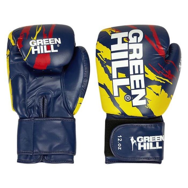 Перчатки для тайского бокса Green Hill JUMBO BGJ-2290, тренировочные, сине-жёлтый – фото