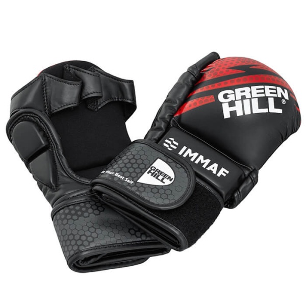 Перчатки для MMA Green Hill ММА IMMAF approved MMI-602, для соревнований, чёрно-красный – фото