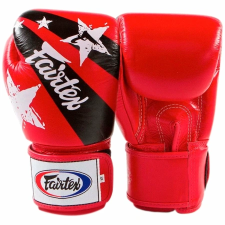 Боксерские перчатки Fairtex BGV1 Nation Print, тренировочные, красный – фото