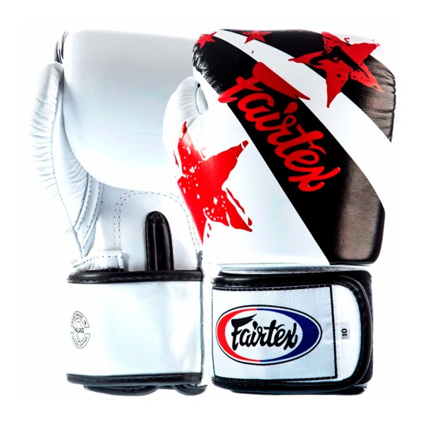 Боксерские перчатки Fairtex BGV1 Nation Print, тренировочные, белый – фото