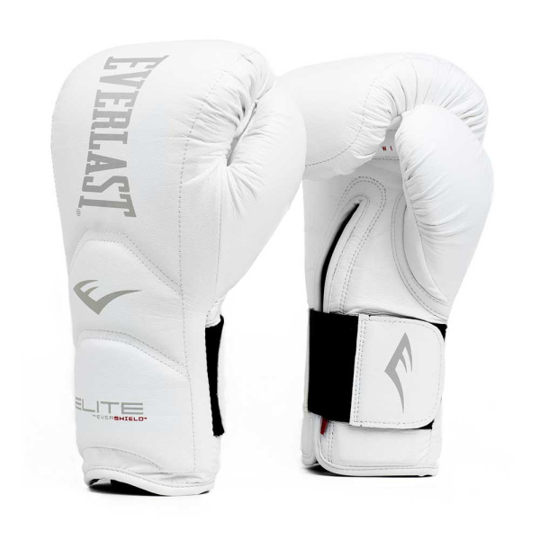 Боксерские перчатки Everlast Elite Pro, на липучке, тренировочные, белый – фото