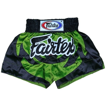 Шорты для тайского бокса Fairtex BS613 «The Bat», зелёный – фото