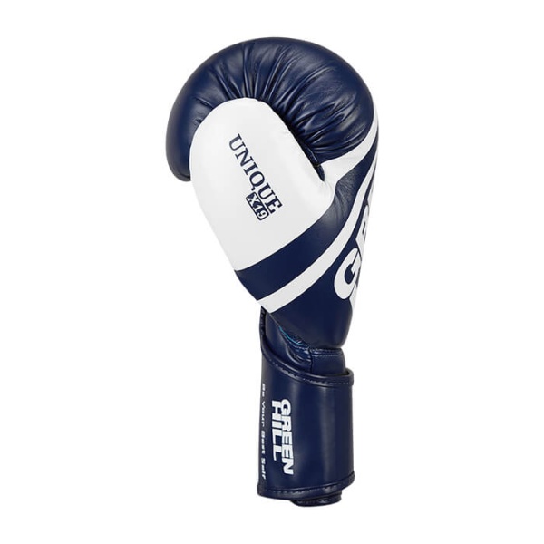 Боксерские перчатки Green Hill UNIQUE BGU-2308, тренировочные, сине-белый – фото